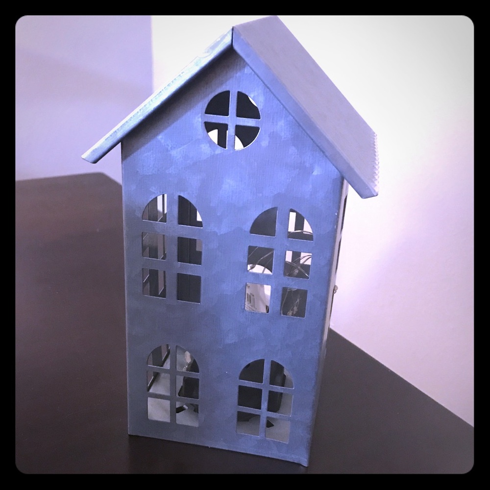Target metal house with LED string lights